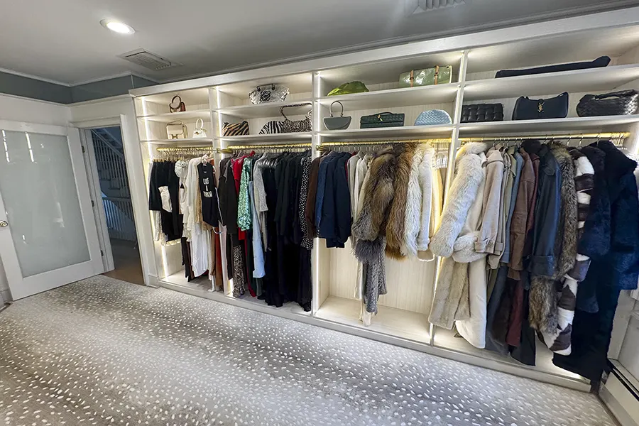Custom closet hanging space and shelving NYC